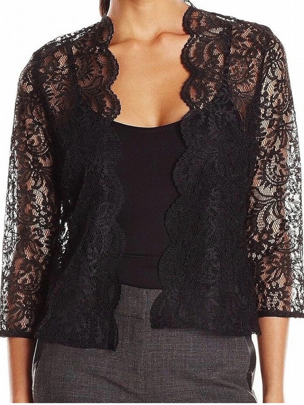Calvin‎ Klein Black Lace Cardigan Size Small